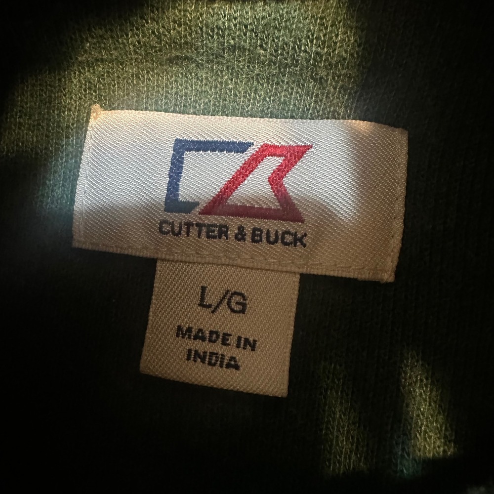 Cutter & Buck Packers Pullover Mens Large Green Quarter Zip Outdoor Sweater - Picture 5 of 6